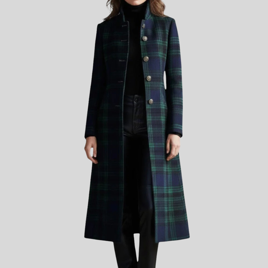 Quinn | Plaid Tailored Long Coat