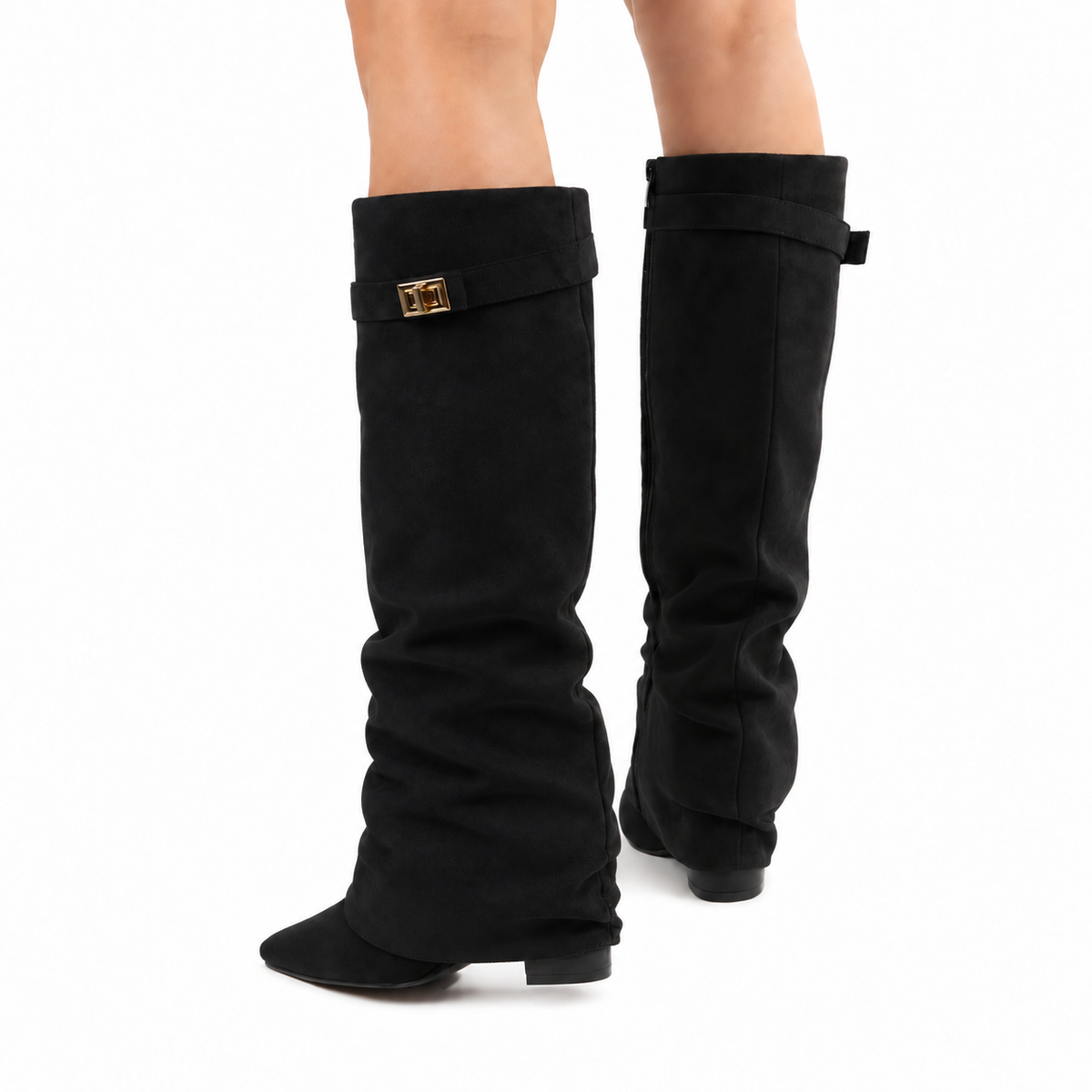 CLARA & MOSS | Maeve — Block Heel Suede Boots