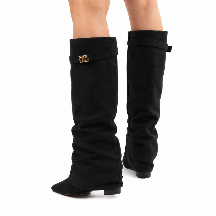 CLARA & MOSS | Maeve — Block Heel Suede Boots