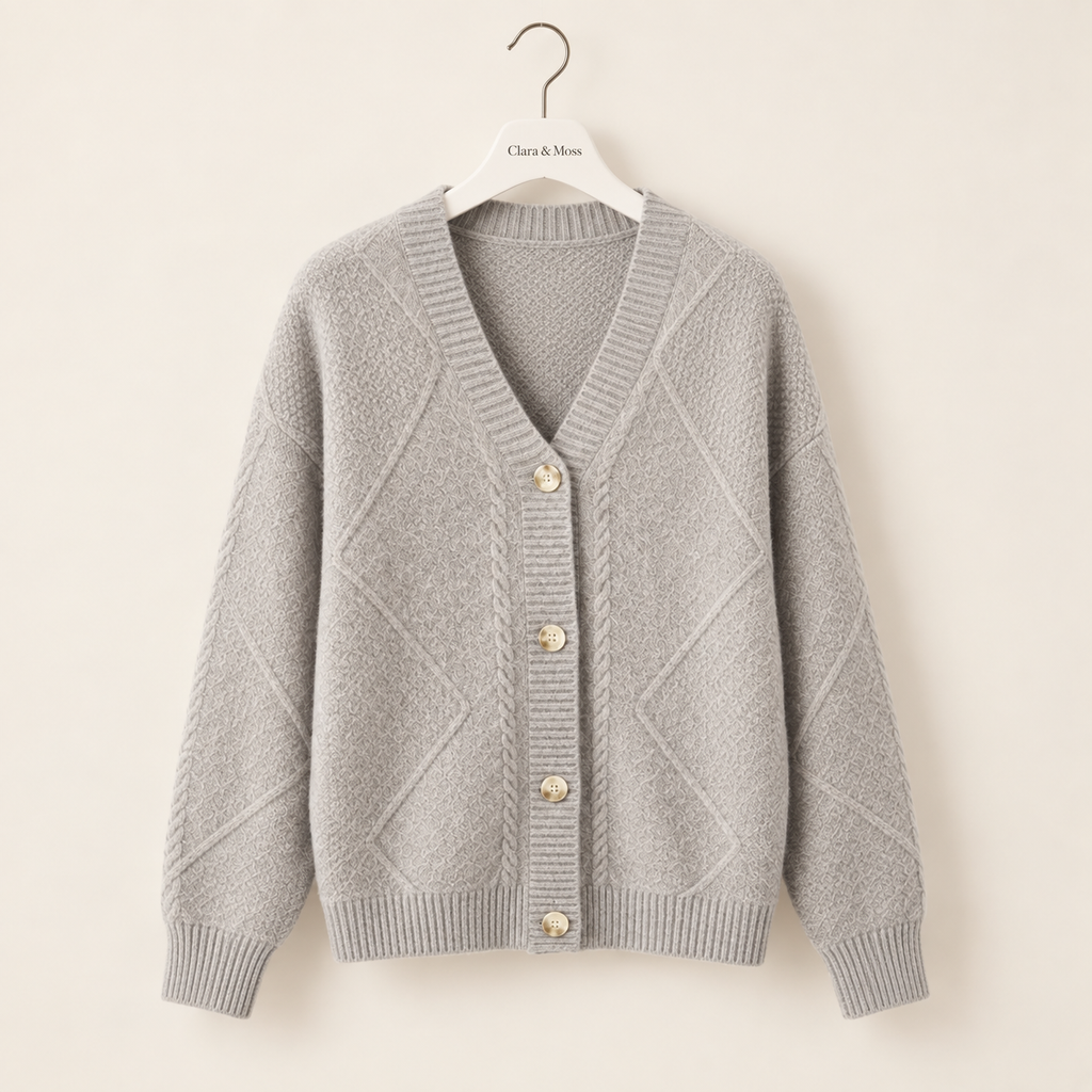 CLARA & MOSS | Romy — Cable Knit Button Cardigan