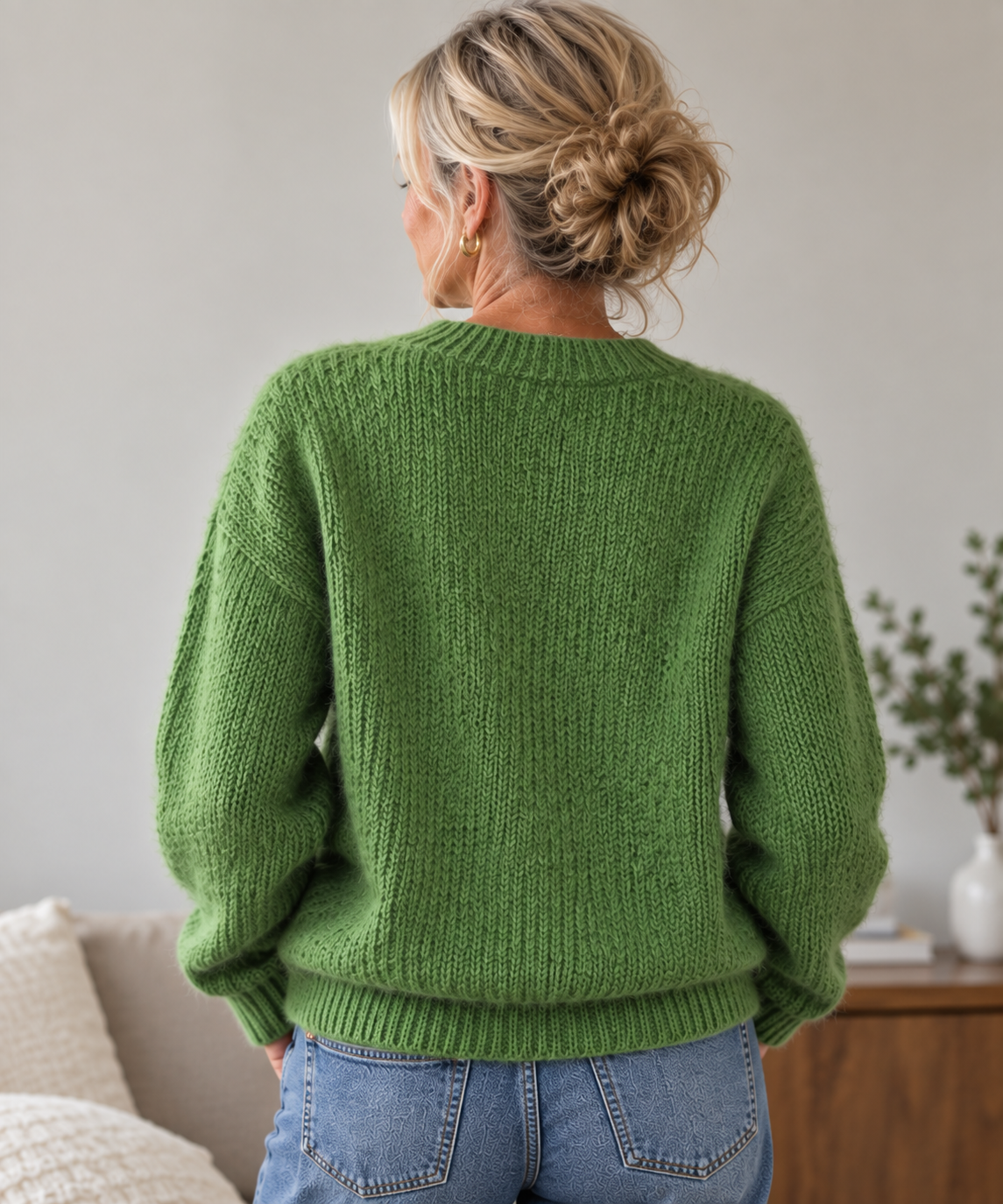 Susan | Green Cute Sheep Sweater