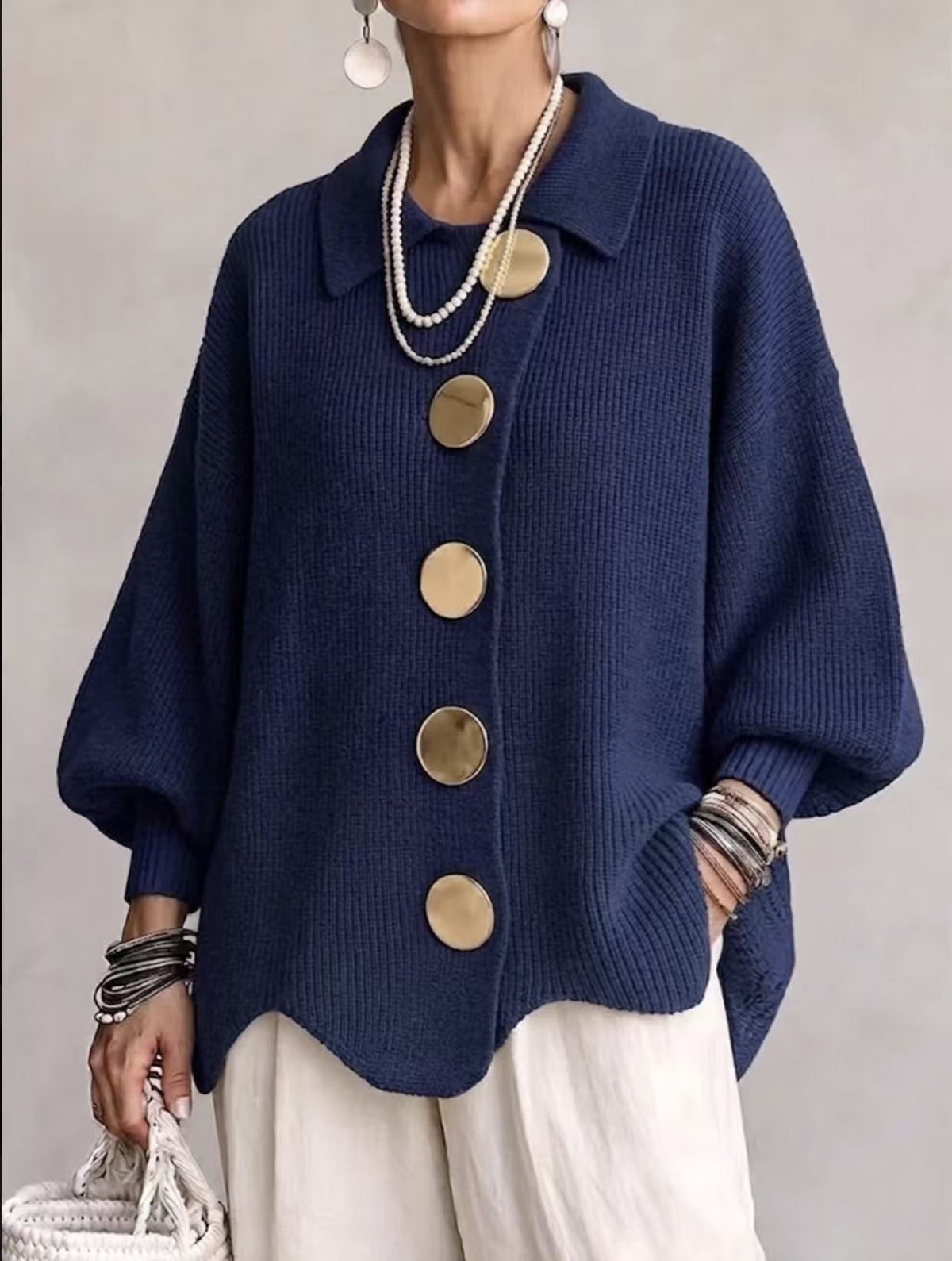 Harper | Oversized Collared Cardigan