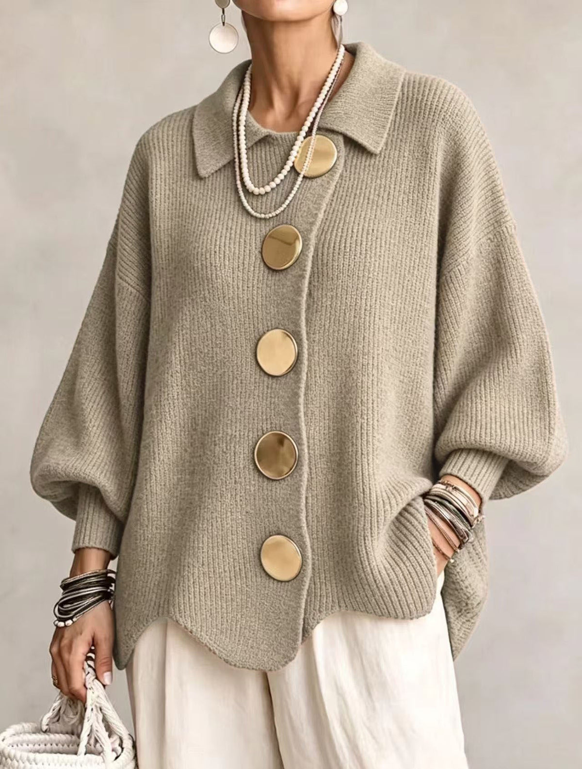 Harper | Oversized Collared Cardigan
