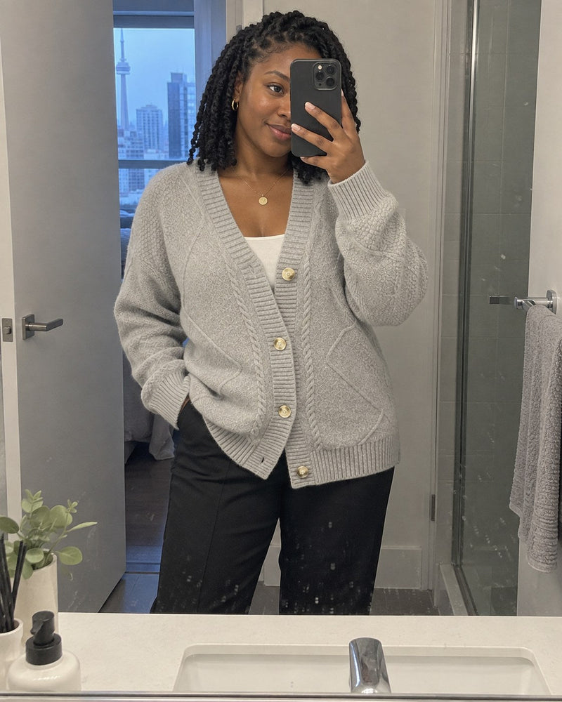 Hensley Gray Cardigan lifestyle