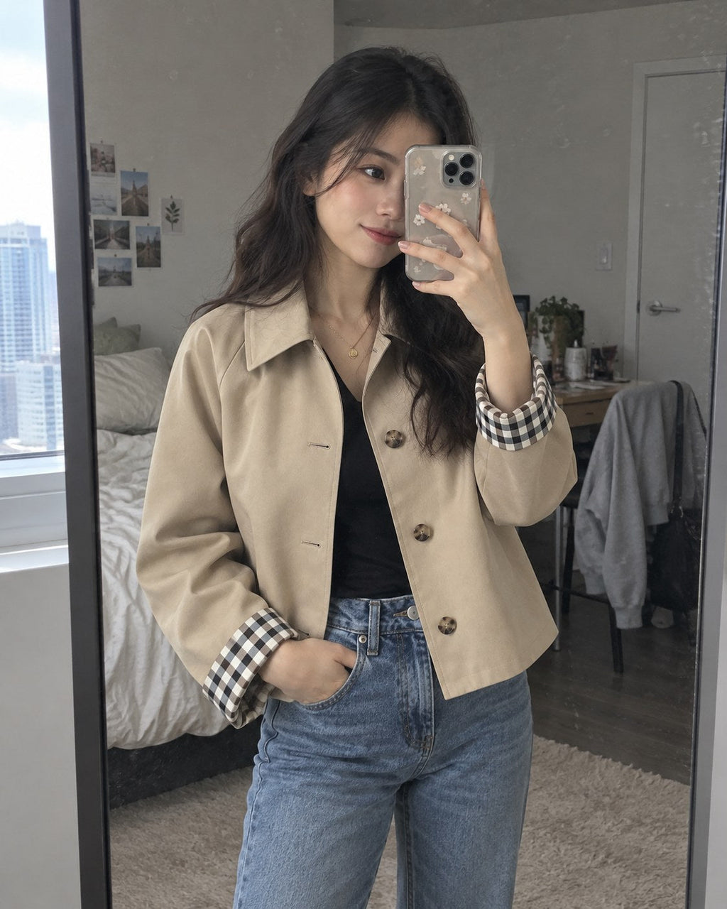Aveline Beige Jacket lifestyle